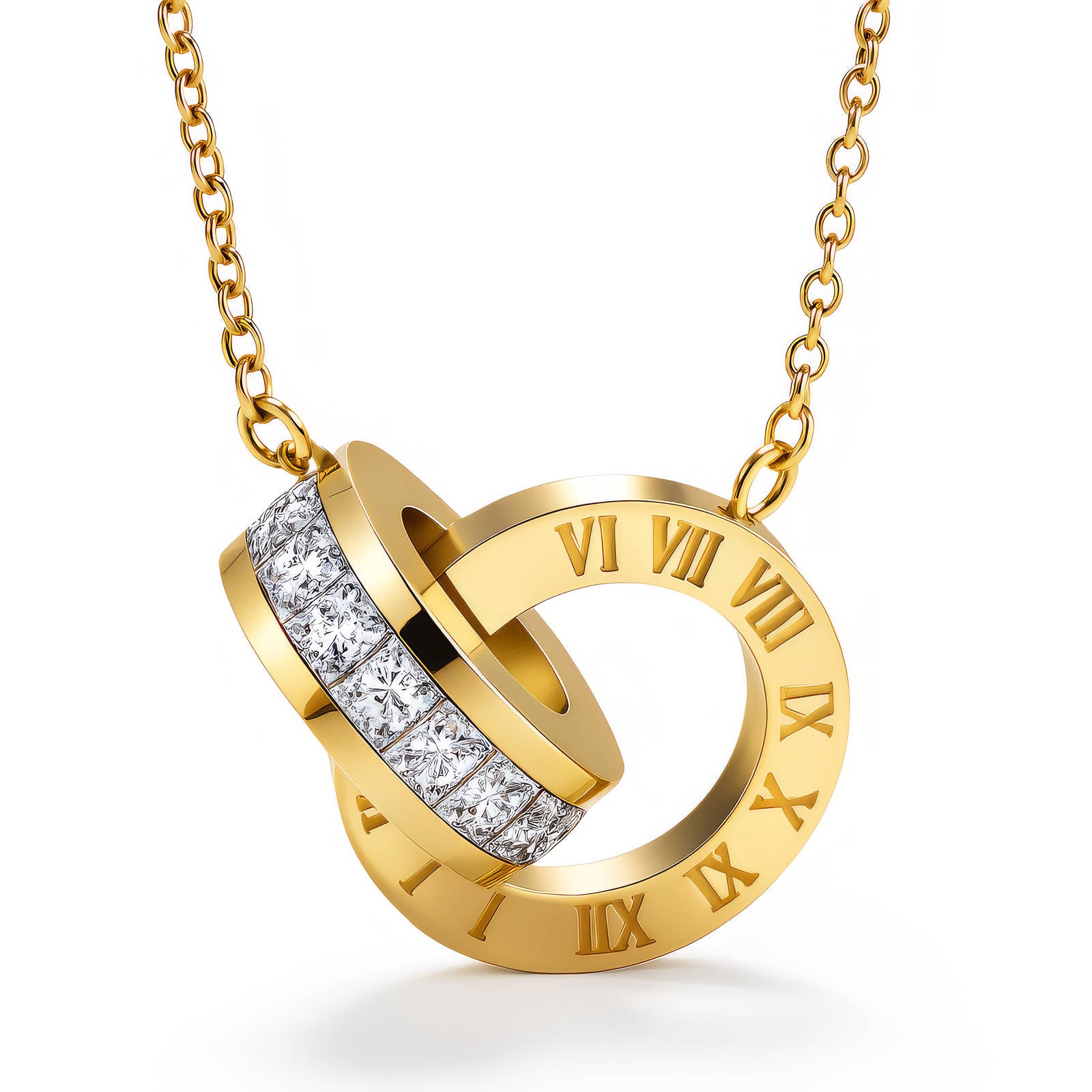 Necklace, 18K Gold Plated Steel Necklace, 18K Gold Plated Steel